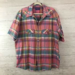 Pendleton Flannel T-Shirt Button Down
